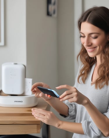 A vibrant laptop screen showcasing a colorful digital design in a cozy workspace.