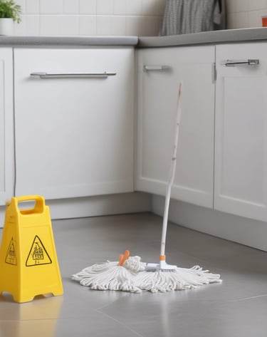 Freshly cleaned office space with neat desks and polished floors.