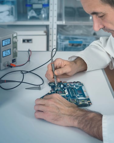 technician fault finding PCB