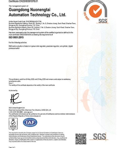 Chứng nhận ISO 9001 SGS NNT