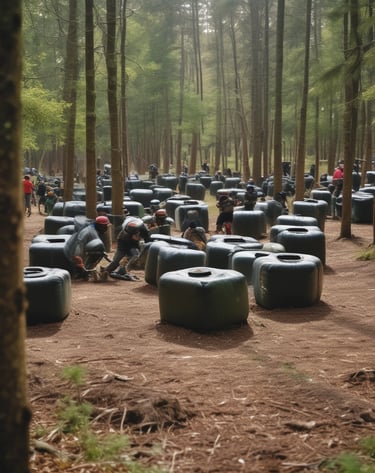 Personas Jugando en campo de paintball en Valle del Sol
