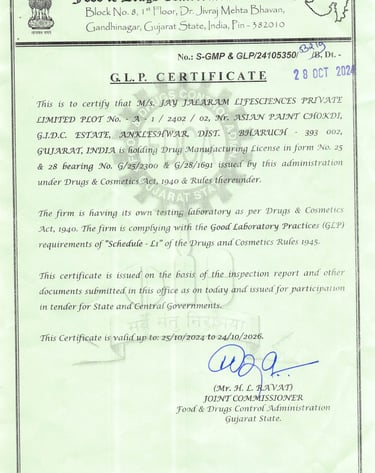 GLP CERTIFICATE