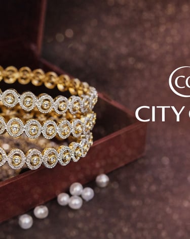 City Girl Jewellery 18Carat Gold Plated Party Wear Bangles