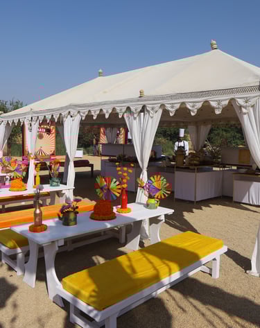 Lunch canopy at Suryagarh Jaisalmer