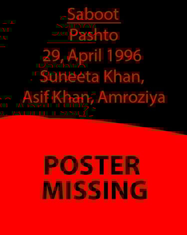 Saboot	Pashto	29, April 1996	Suneeta Khan, Asif Khan, Amroziya