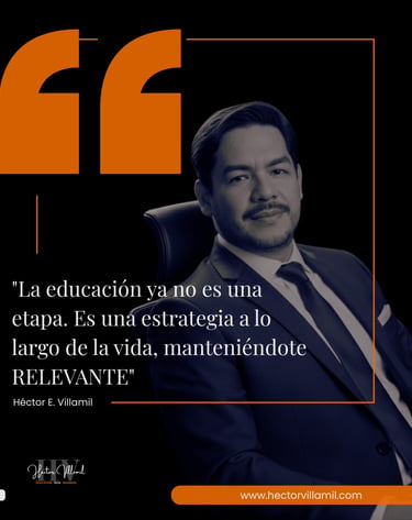 a man in a suit and tie with a quote about education