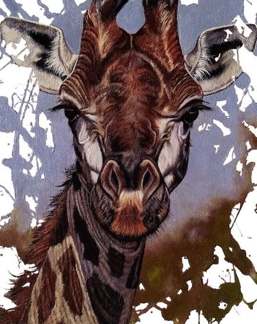 a giraffe with a giraffe's head 