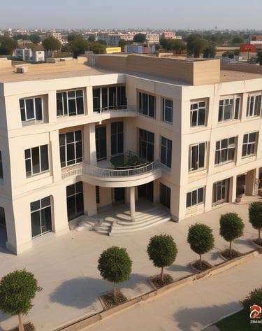 The modern library facade of Jain University with students sitting outside.