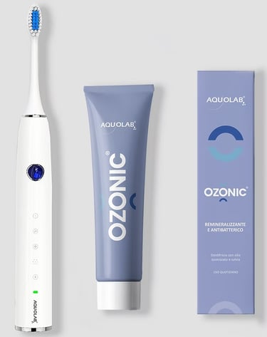 Brosse à dent sonique et dentifrice ozonic aquolab hygiene-precision.com
