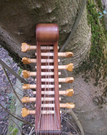 Viola de mano pegbox in steamed pearwood