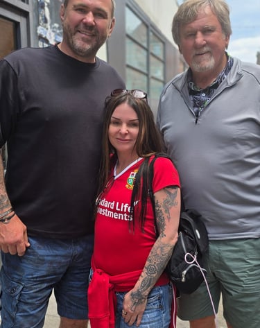 Rachael P Henry with Scott and Derek Quinnell