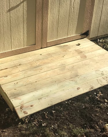 Wood shed ramp