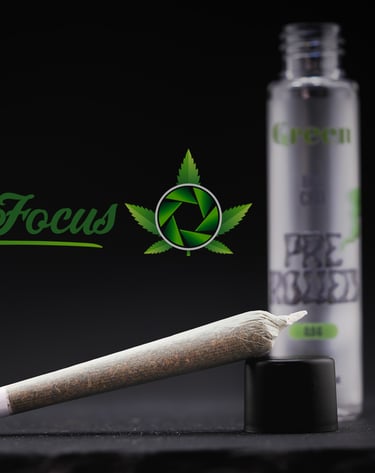 Green Pre-Rolled CBD Joint in Black Leaf El Humeros Konische Joint Hülsen KS cannafocus.eu professioneller Cannabis Fotograf
