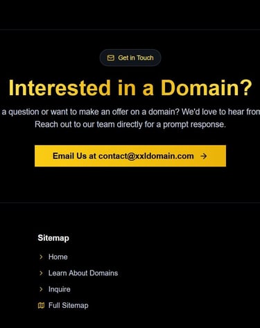 a website page with a domain inquiry