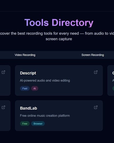 a website page with a bunch of tools and tools