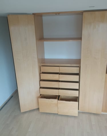 closet a medida con cajones y repizas 