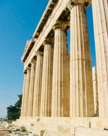 The columns of the Parthenon in Athens