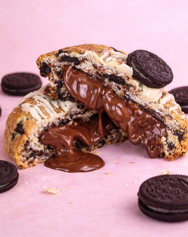 Cookie estilo New York con chocolate fundido