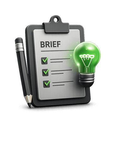 Discovery and creative brief icon for the motion graphics production workflow.