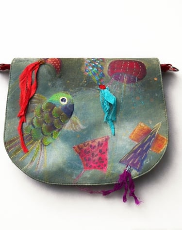 Sac cerf volant peint à la main 