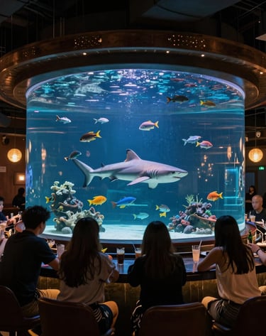 A cozy aquarium corner with a betta fish gliding gracefully among smooth stones and driftwood.