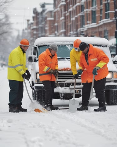 Workers carefully loading furniture into a transport van.