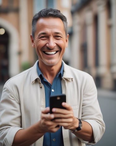 Close-up of a person speaking into their phone, demonstrating audio recognition