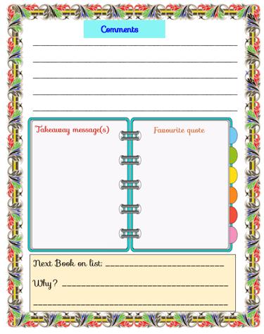 Reading Log Journal Page
