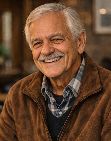 a man with a mustache and a mustache on his face