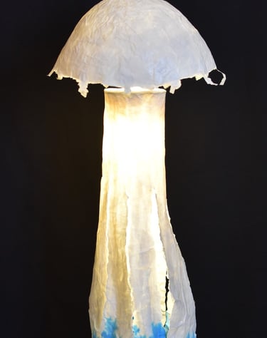 suspension luminaire méduse sculpture papier Sète