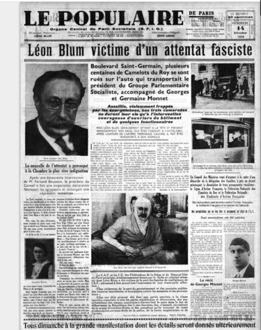 journal le populaire attentat contre léon blum