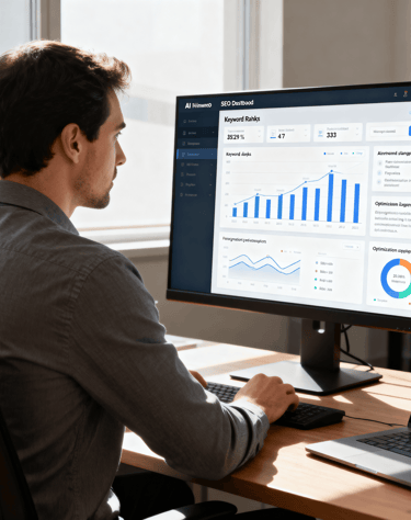 a man sitting at a desk with a laptop and a laptop
