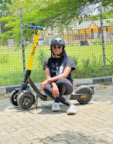 Sitting pretty on Trekk scooter