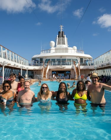 Staying cool in the pool of our cruise get away