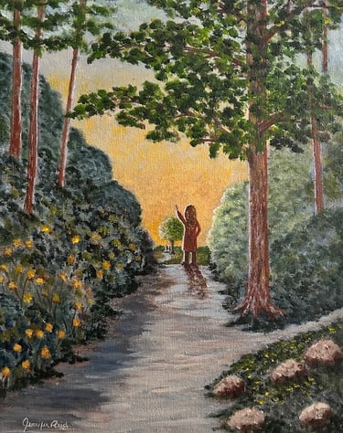 Waving to the Swing on a Sunny Morning, 2024, Acrylic on canvas, 12 x 9 x 1/2 inches  $225