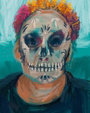 Original digital postcard. Catrina selfie.