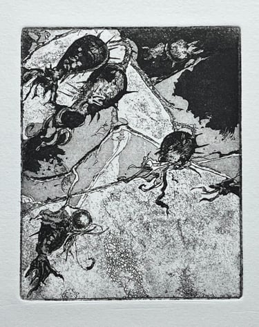 Etching: Rose hip beetles