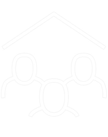 a roof with people inside to represent the term in-house with no background for as an icon