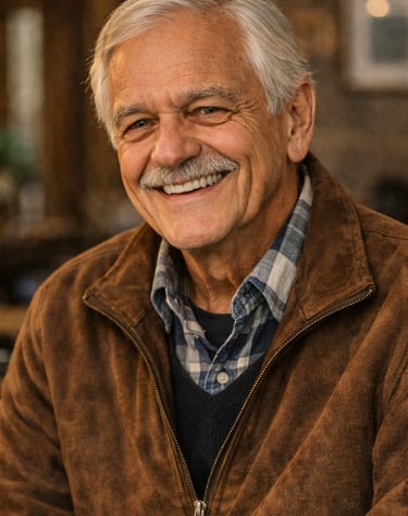 a man with a mustache and a mustache on his face