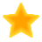 A glowing yellow five-point star icon on a solid black background, representing a favorite or rating.