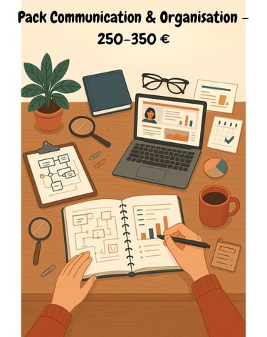 illustration du pack communication et organisation à 250e