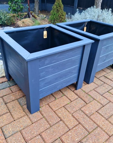 Wooden planter pair of 2 painted handmade  large size 100litre