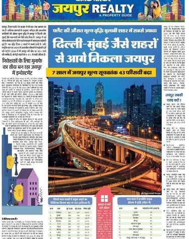 Jaipur real estate growth chart showing 43 percent property price rise outperforming Delhi and Mumbai