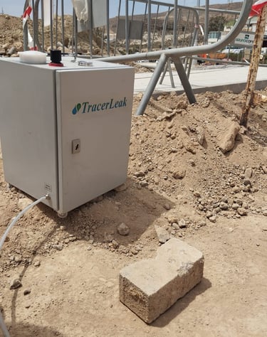 On-site tracer gas injection during a leak inspection.