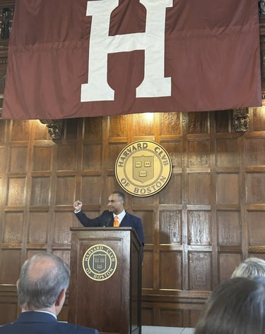 Nadeem Azhar speaking at Harvard