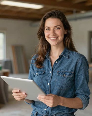 Smiling female satisfied client