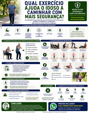 Qual exercício ajuda o idoso a caminhar com mais segurança?