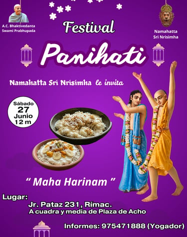 Festival Panihati, Festival del Arroz. Maha Harinam. Namahatta Sri Nrisimha.