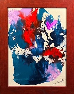 Ghosts poured acrylic paint on canvas paper