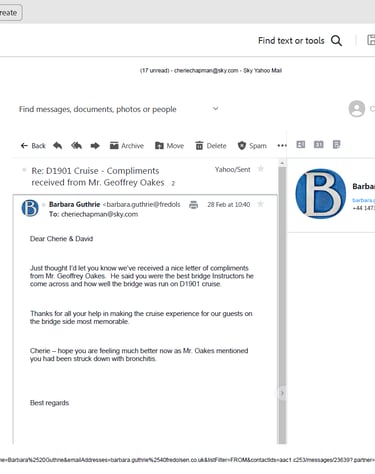 Feedback from Fred Olsen Cruise Lines
